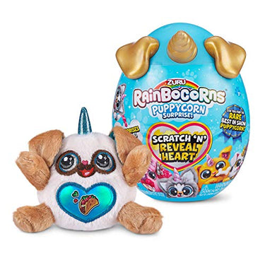 Rainbocorns Sparkle Heart Surprise Serie 3, Puppycorn Surprise, Mops - Plüsch zum Sammeln - 7 Überraschungen, Herz zum Abziehen, ab 3 Jahren (Mops) im Sale